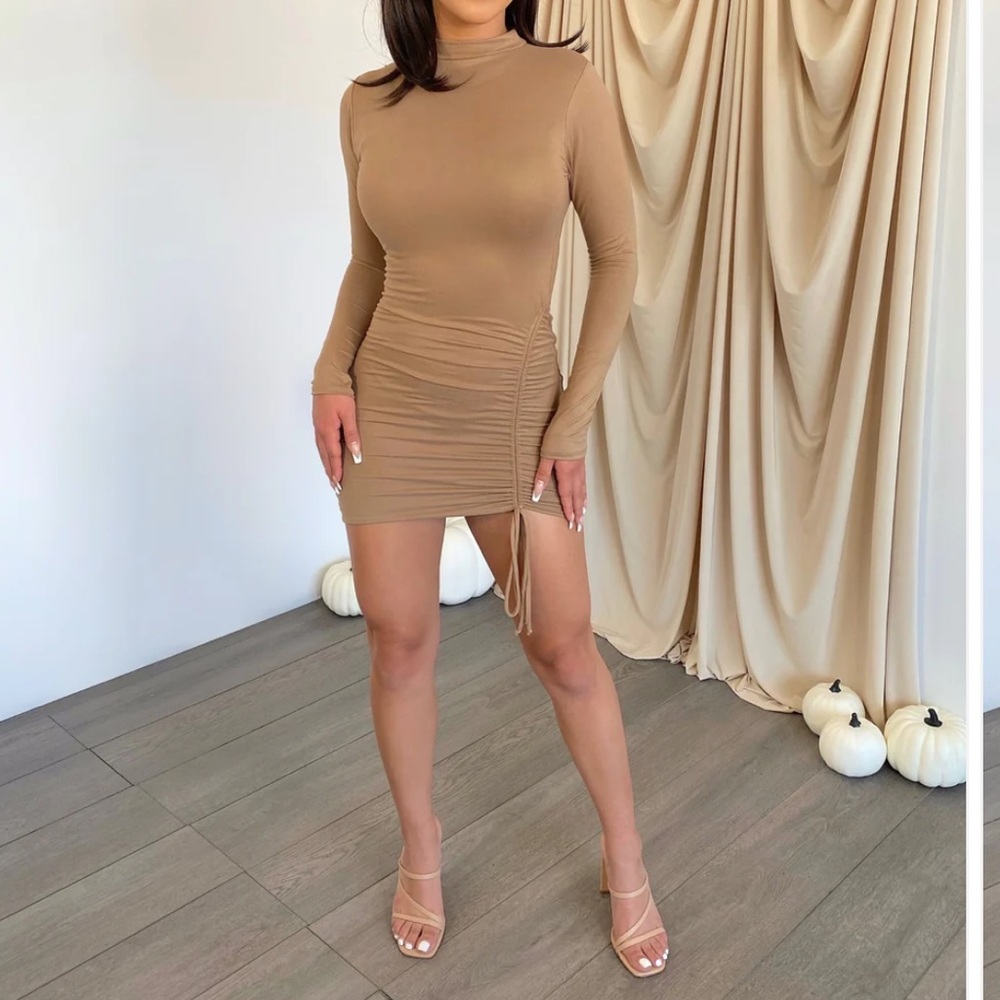 Long Sleeve Side Scrunch Dress